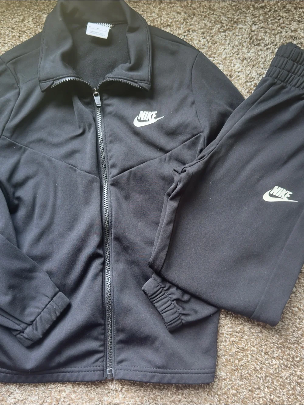 Nike Black Jacket with White Swoosh Tag